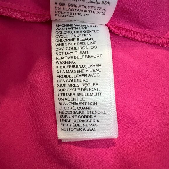 ShopDandy‎ The Drop Dress Womens XXL Pink Satin Long Bishop Sleeve Belted Sleeve - Picture 15 of 15